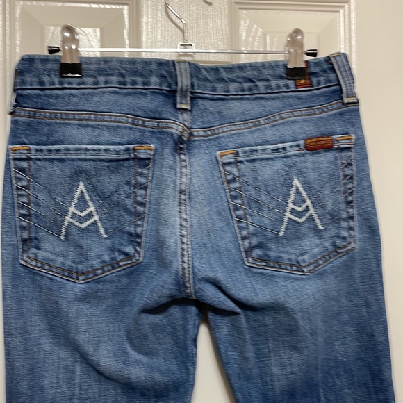 7 For All Mankind “A” Pocket Flare Leg Jeans U130J055U-055U 27” - Picture 4 of 9